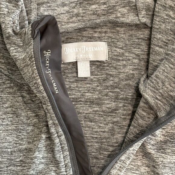 Hickey Freeman Hoodie Mens Medium 1/4 zip Sweater Gray Golf Casual Athletic - Picture 4 of 7